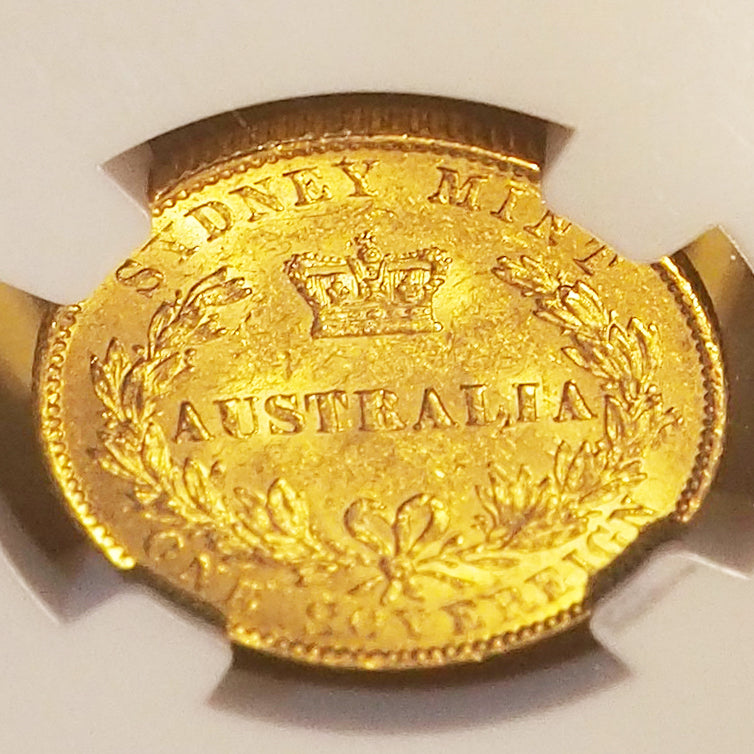 【最高数値MS61バンクシア】オーストラリア ソブリン金貨 ヴィクトリア 1864 MS61