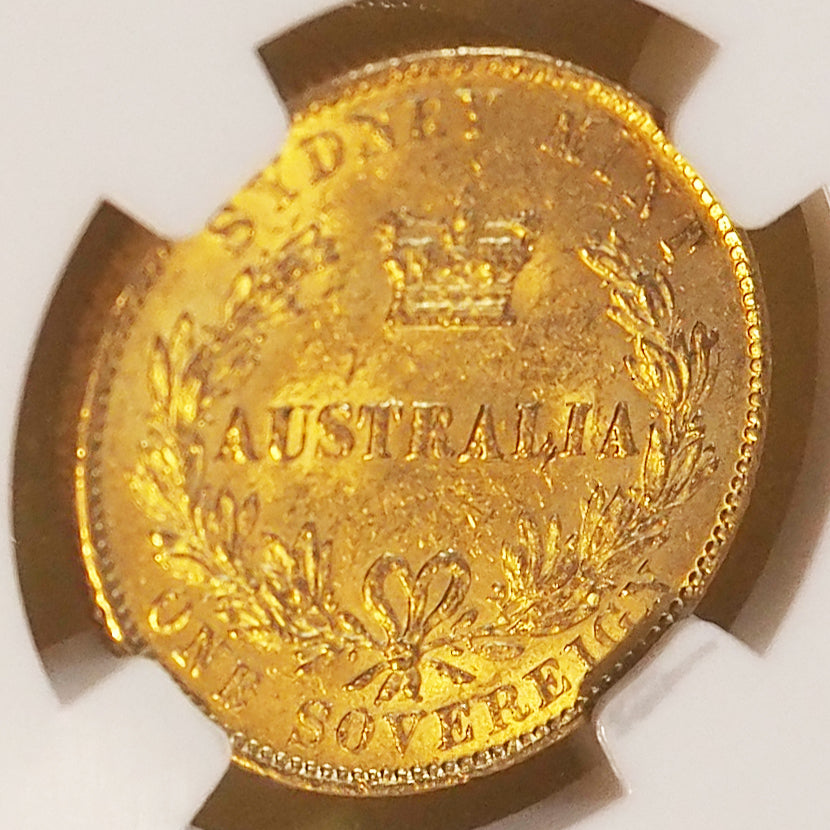 【最高数値MS61バンクシア】オーストラリア ソブリン金貨 ヴィクトリア 1864 MS61