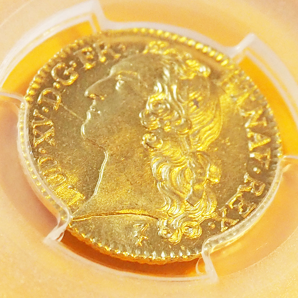 【稀少TOP2/準最高】フランス ルイドール金貨 ルイ15世 1745 MS64