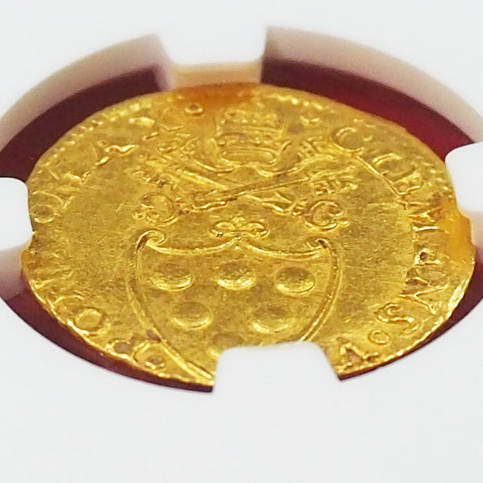 【★最高鑑定★レアデザイン】イタリア ダガット/フィオリーノ金貨 クレメンス7世 1523-34 MS62