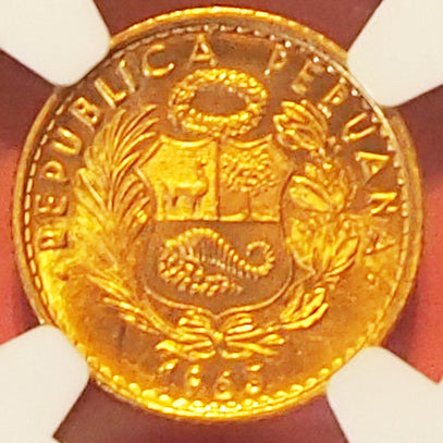 ペルー 10ソル金貨 シーテッド・リバティー 1963 MS67 ( NGC )