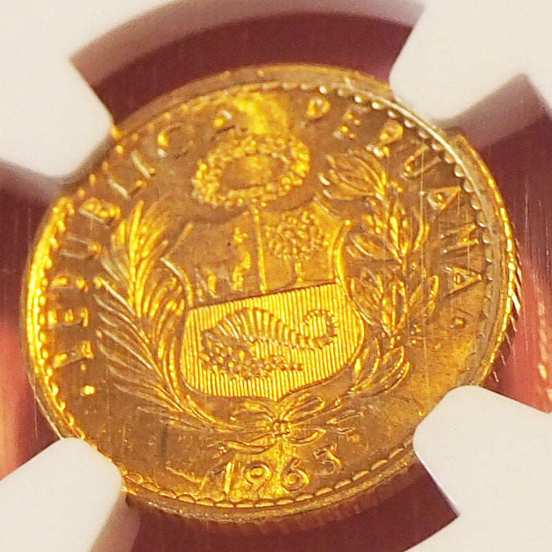 ペルー 10ソル金貨 シーテッド・リバティー 1963 MS67 ( NGC )