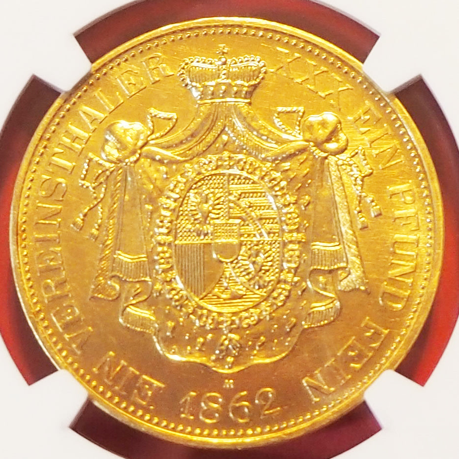 【高鑑定(レア)ゴールド】リヒテンシュタイン ターラー金貨 1862 GoldRST1966 PF63