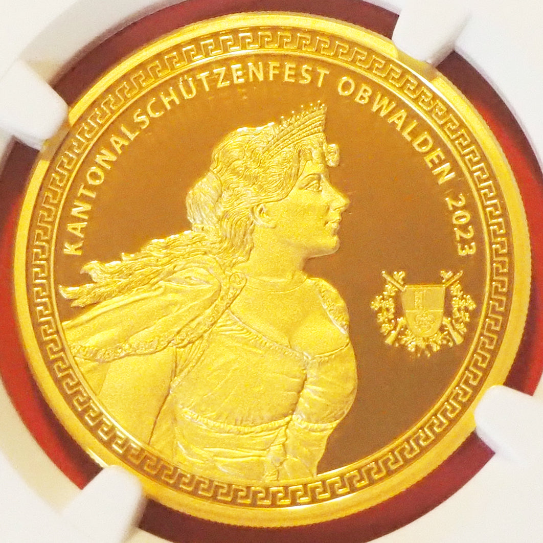スイス 500フラン金貨 オプヴァルデン 現代射撃祭 PF70 ULTRA CAMEO ( NGC )