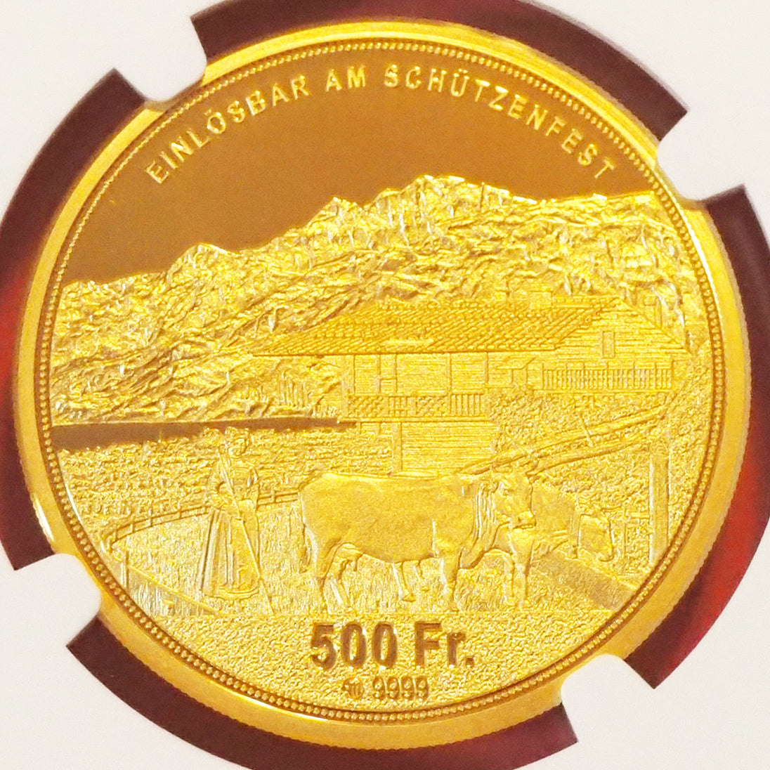 スイス 500フラン金貨 オプヴァルデン 現代射撃祭 PF70 ULTRA CAMEO ( NGC )