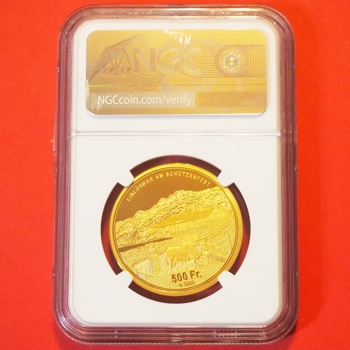 スイス 500フラン金貨 オプヴァルデン 現代射撃祭 PF70 ULTRA CAMEO ( NGC )