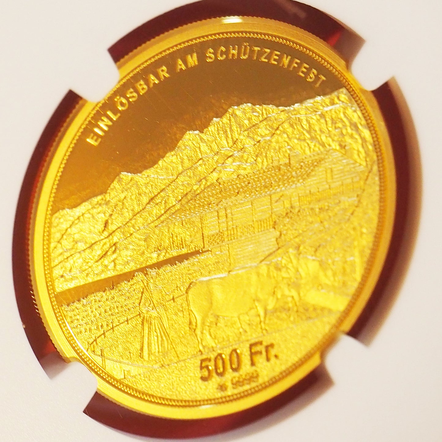 スイス 500フラン金貨 オプヴァルデン 現代射撃祭 PF70 ULTRA CAMEO ( NGC )