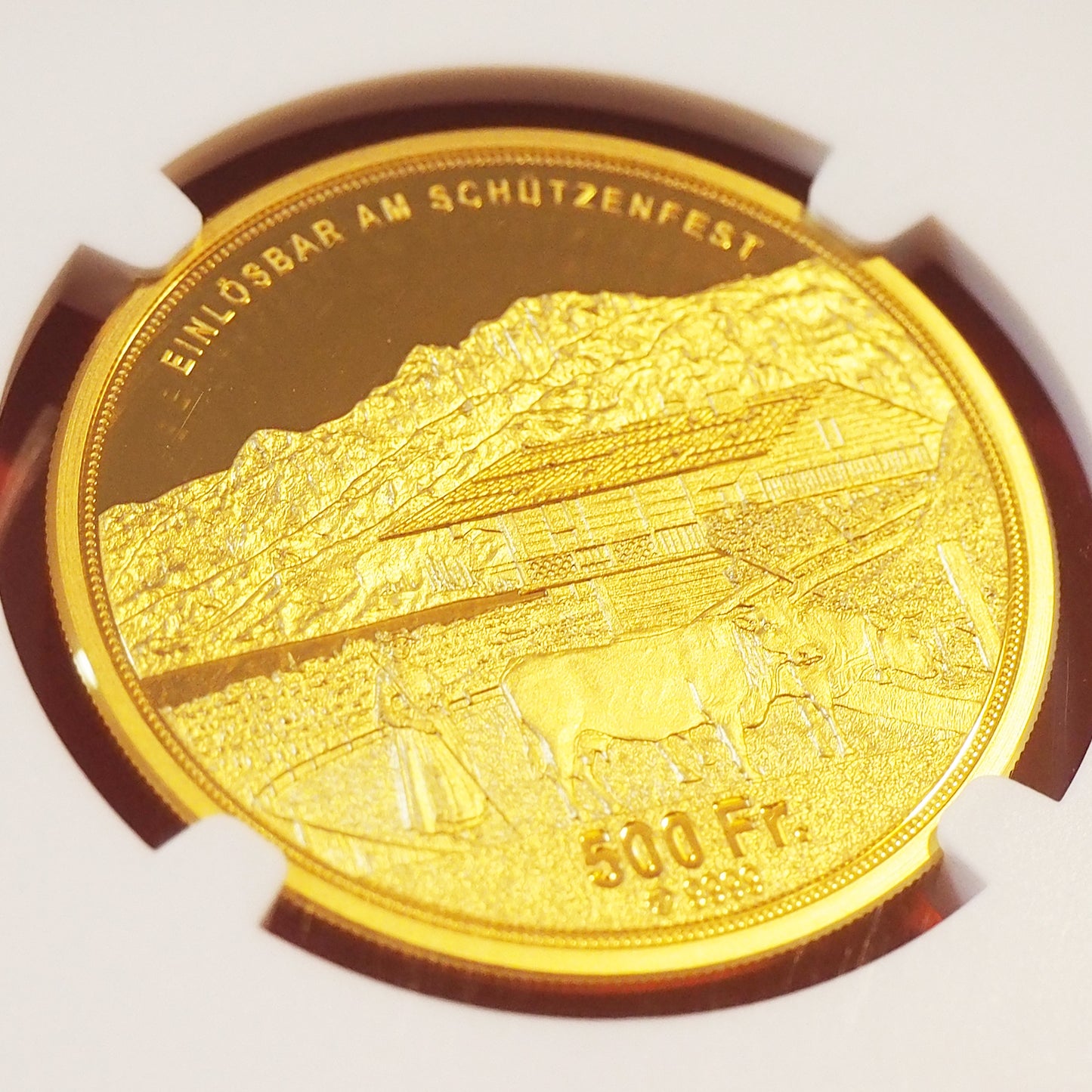 スイス 500フラン金貨 オプヴァルデン 現代射撃祭 PF70 ULTRA CAMEO ( NGC )