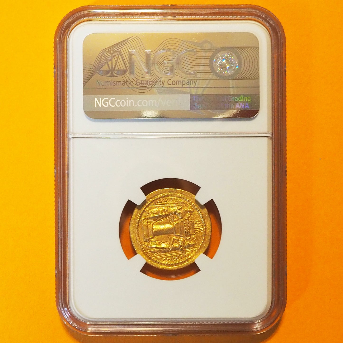 サーサーン朝ペルシア ディナール金貨 シャープール1世 AD240-272 MS5/5,3/5 brushed ( NGC )