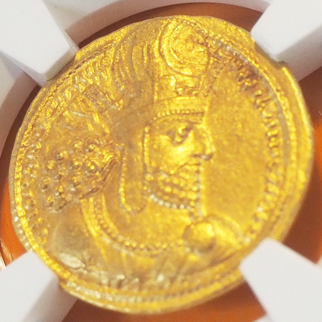 サーサーン朝ペルシア ディナール金貨 シャープール1世 AD240-272 MS5/5,3/5 brushed ( NGC )