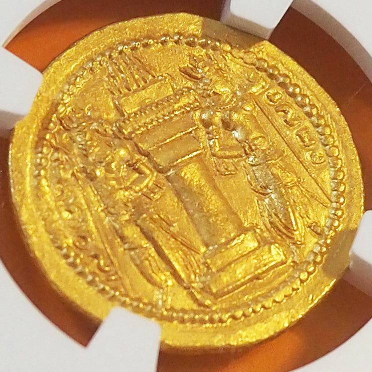サーサーン朝ペルシア ディナール金貨 シャープール1世 AD240-272 MS5/5,3/5 brushed ( NGC )