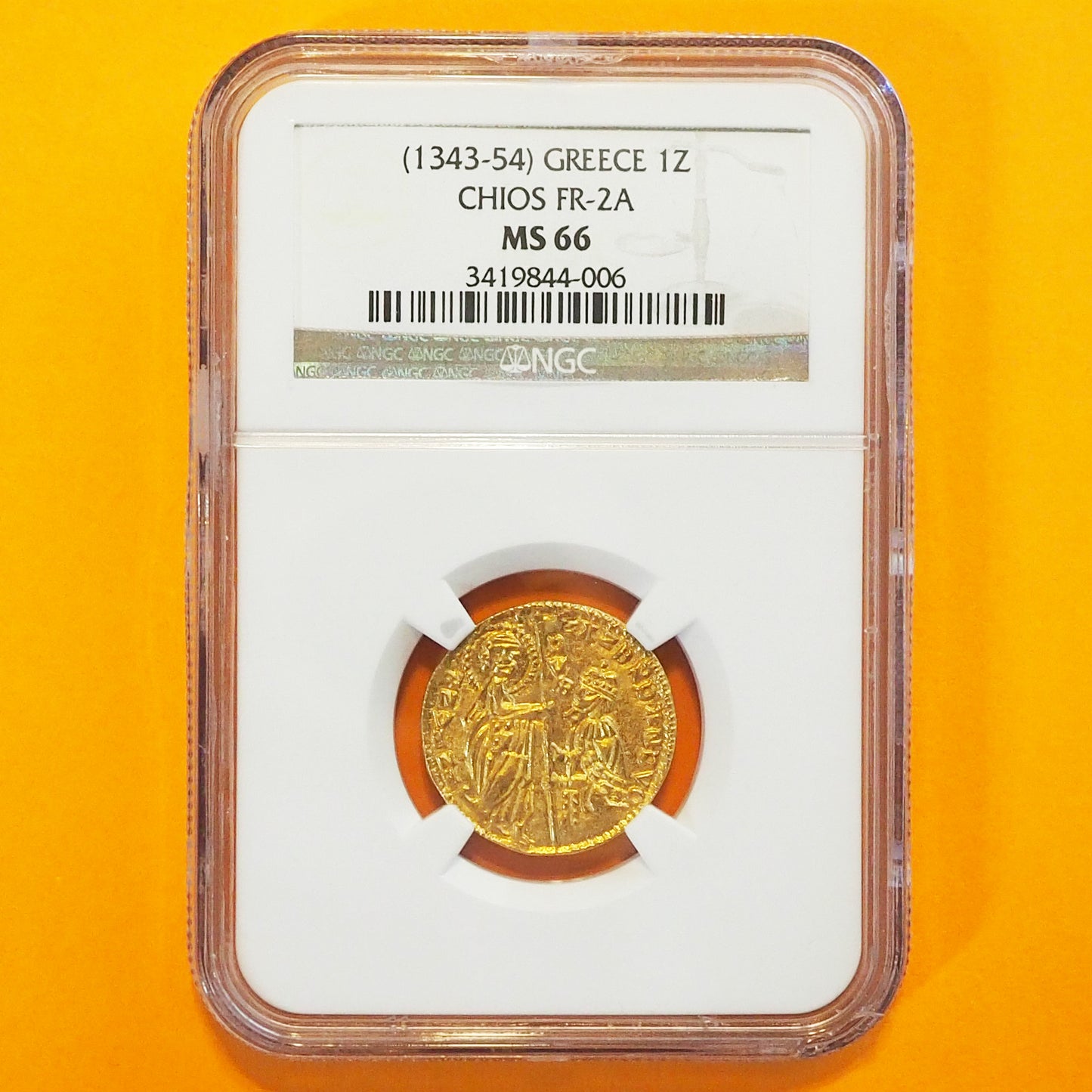 ギリシャ ゼッキーノ金貨 ダガット アンドレア・ダンドロ 1343-54 MS66 ( NGC )