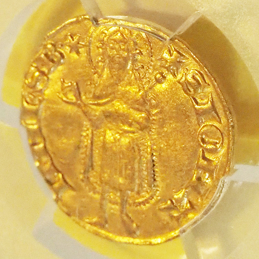 【世界1枚鑑定】フランス フローリン金貨 オランジュ製造 レーモン4世 フルール・ド・リス 1340-93 AU58