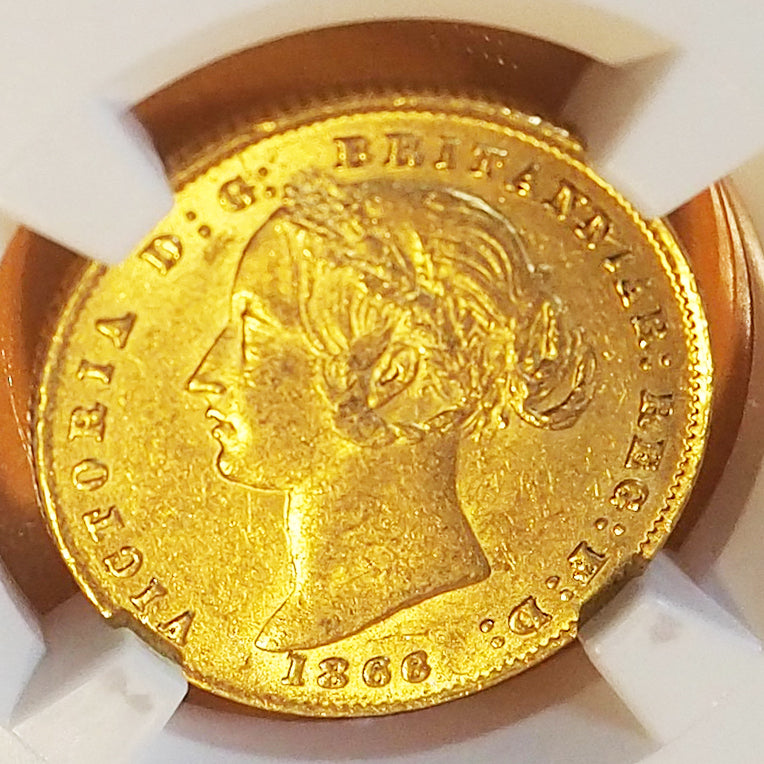 【栄光の象徴クィーン】オーストラリア ソブリン金貨 ヴィクトリア 1866 MS61