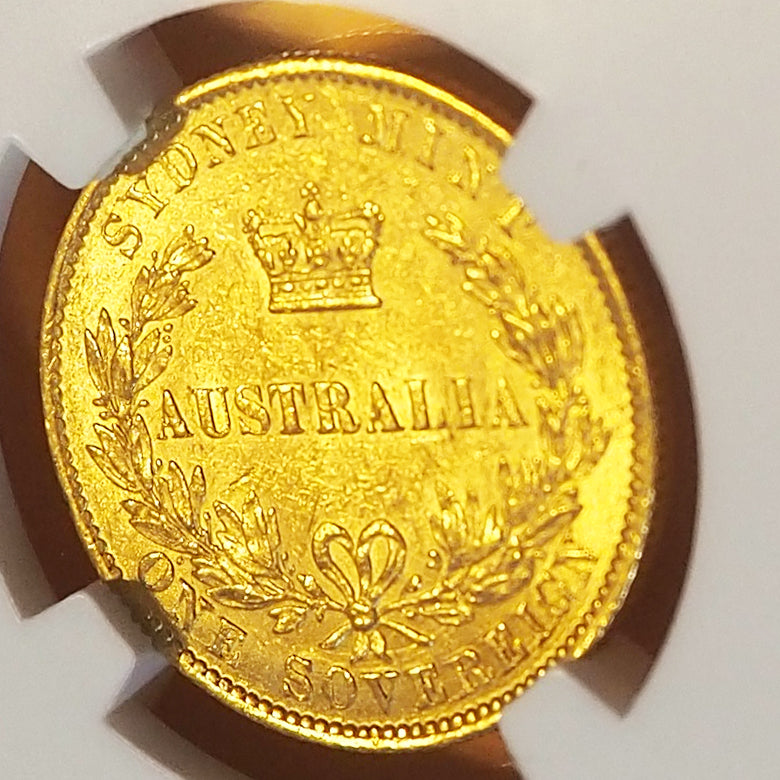 【栄光の象徴クィーン】オーストラリア ソブリン金貨 ヴィクトリア 1866 MS61