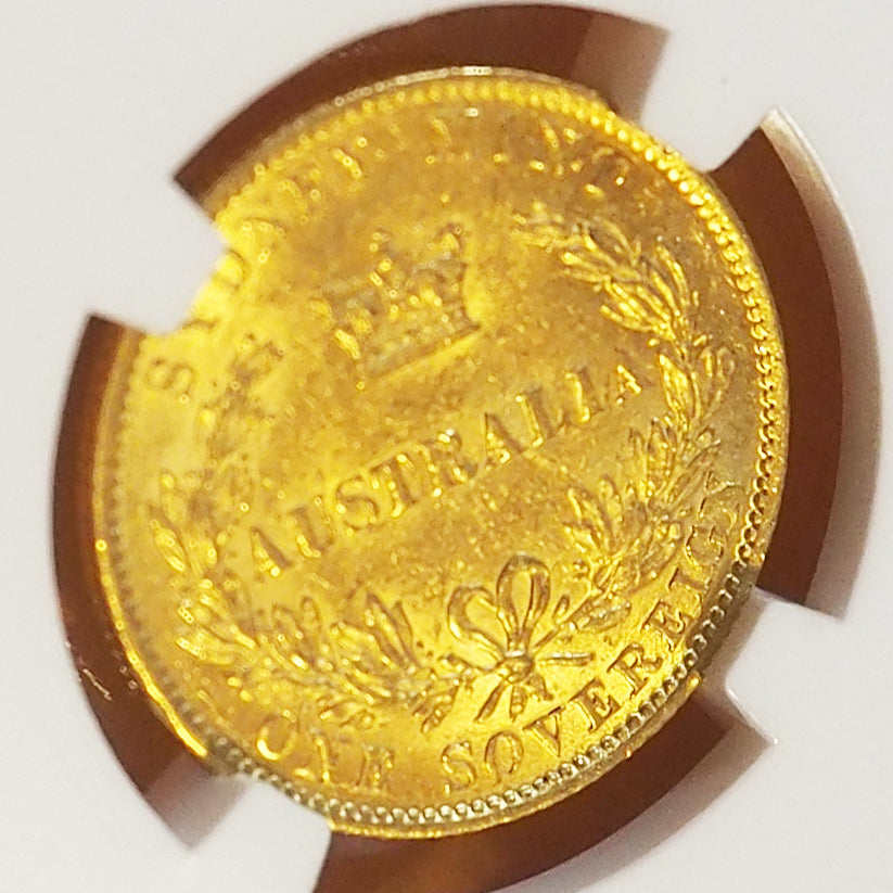 【栄光の象徴クィーン】オーストラリア ソブリン金貨 ヴィクトリア 1866 MS61