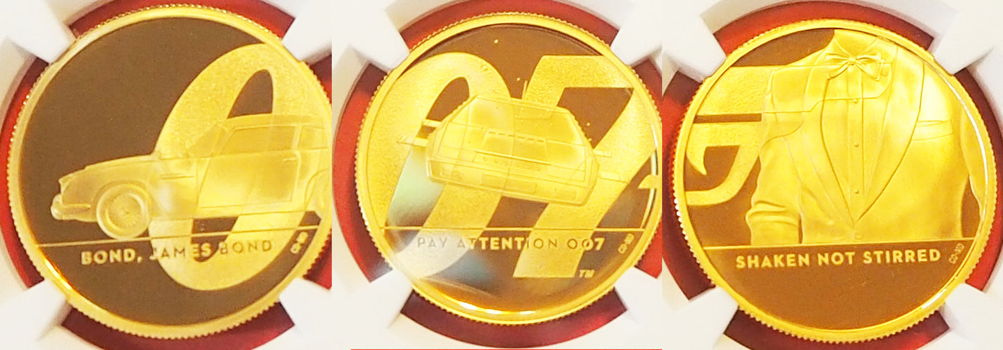 《 CC特別割引 》イギリス 100ポンド金貨 2020〈 007 /ジェーム・スボンド 〉 全て完璧鑑定・付属品付き ( NGC )