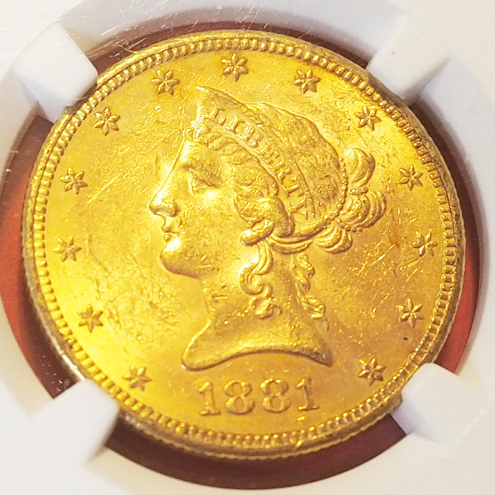 アメリカ 10ドル金貨 リバティー・ヘッド 自由の女神 イーグル 1881 MS62 ( NGC )