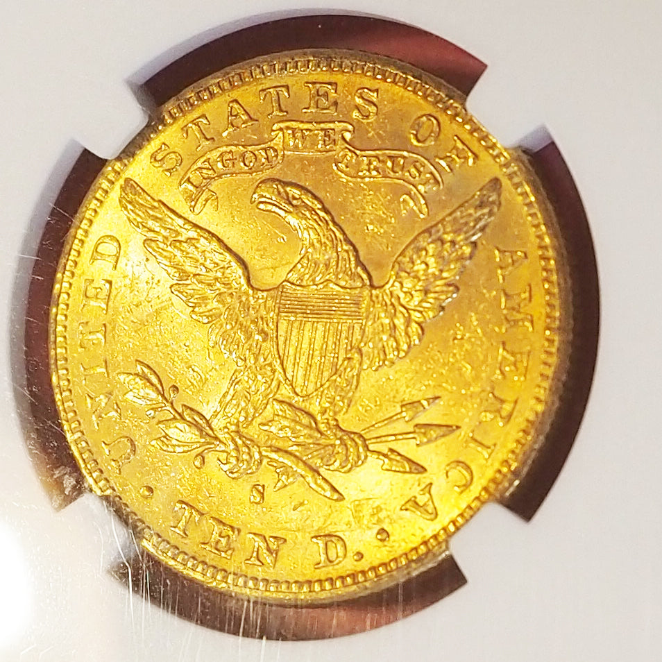 【アメリカ女神の名品金貨】アメリカ 10ドル金貨 リバティー・ヘッド 自由の女神 イーグル 1881 MS62