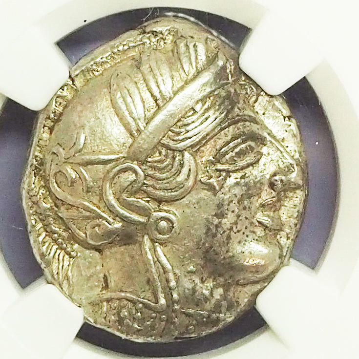 【Chで愉しさ増す古代コイン】ギリシャ テトラ・ドラクマ銀貨 c.440-404BC Ch AU5/5,4/5