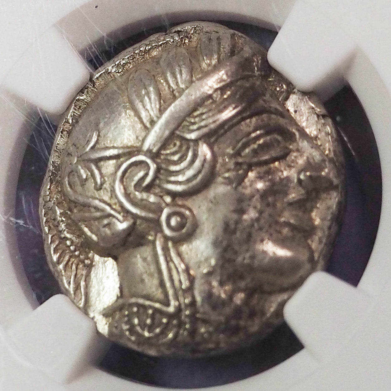 【Chで愉しさ増す古代コイン】ギリシャ テトラ・ドラクマ銀貨 c.440-404BC Ch AU5/5,4/5