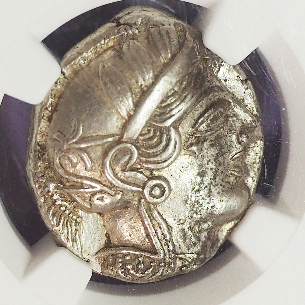 【Chで愉しさ増す古代コイン】ギリシャ テトラ・ドラクマ銀貨 c.440-404BC Ch AU5/5,4/5