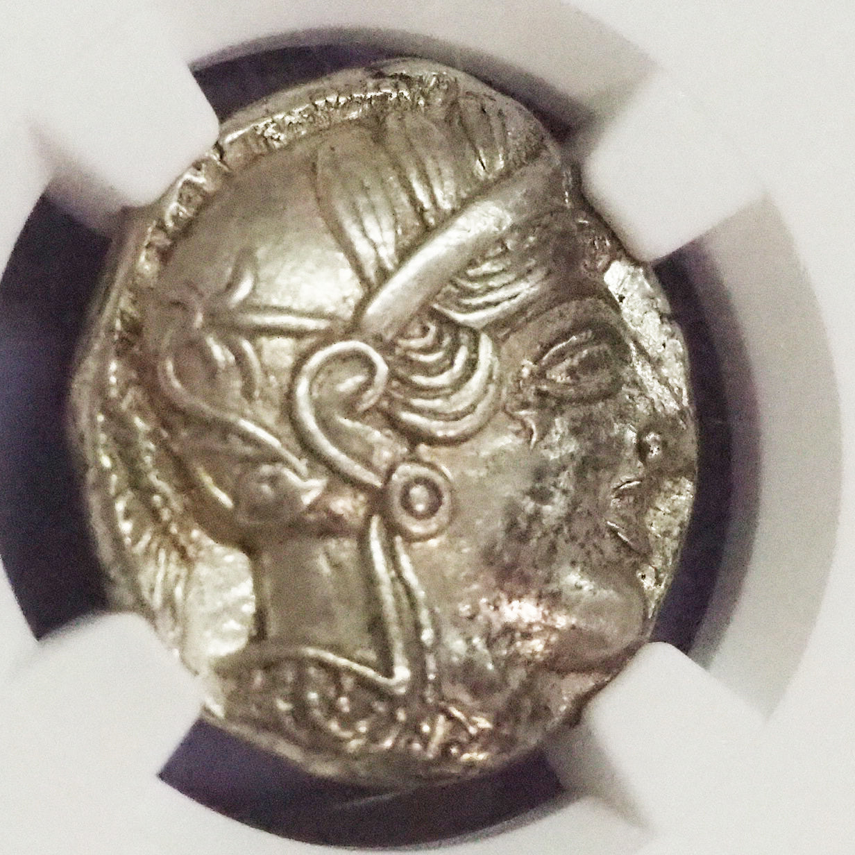 【Chで愉しさ増す古代コイン】ギリシャ テトラ・ドラクマ銀貨 c.440-404BC Ch AU5/5,4/5