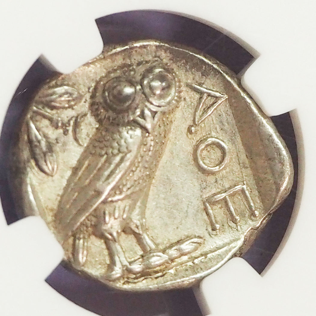 【Chで愉しさ増す古代コイン】ギリシャ テトラ・ドラクマ銀貨 c.440-404BC Ch AU5/5,4/5
