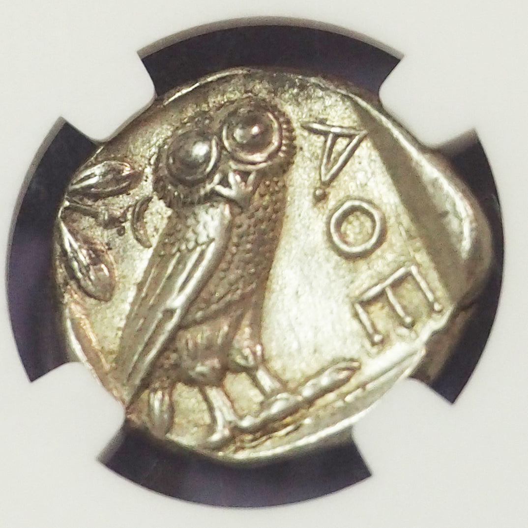 【Chで愉しさ増す古代コイン】ギリシャ テトラ・ドラクマ銀貨 c.440-404BC Ch AU5/5,4/5