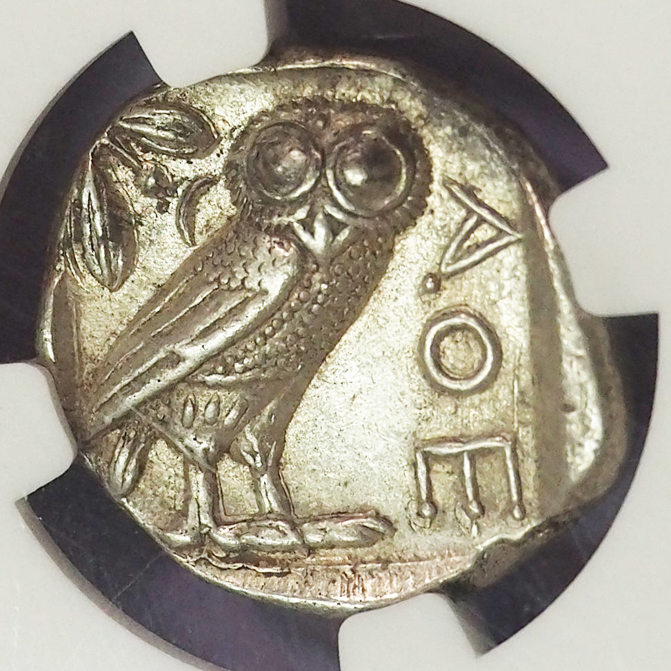 【Chで愉しさ増す古代コイン】ギリシャ テトラ・ドラクマ銀貨 c.440-404BC Ch AU5/5,4/5