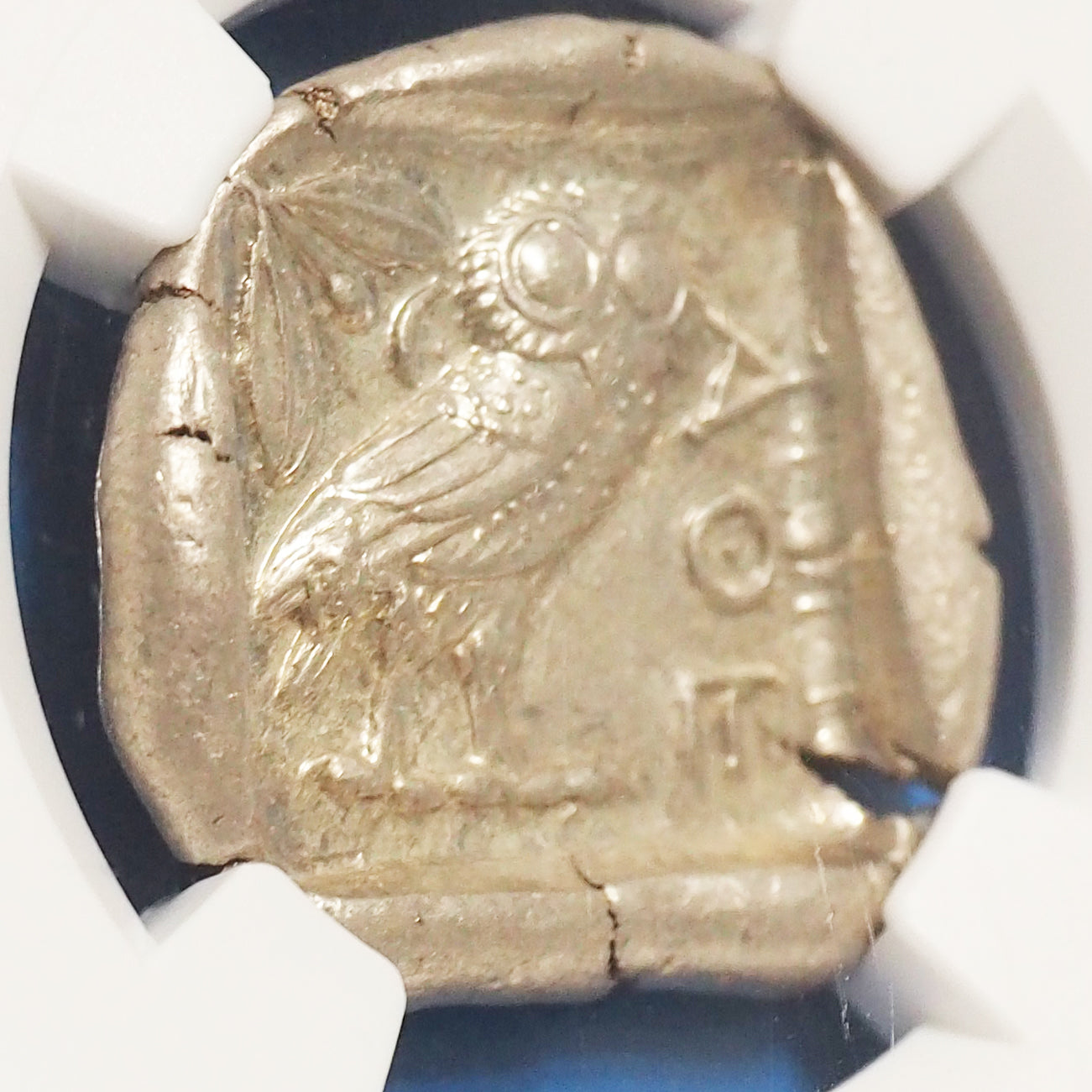 【超稀少AU/Wフルカウント】ギリシャ テトラ・ドラクマ銀貨 c.440-404BC AU5/5,5/5 フルクレスト