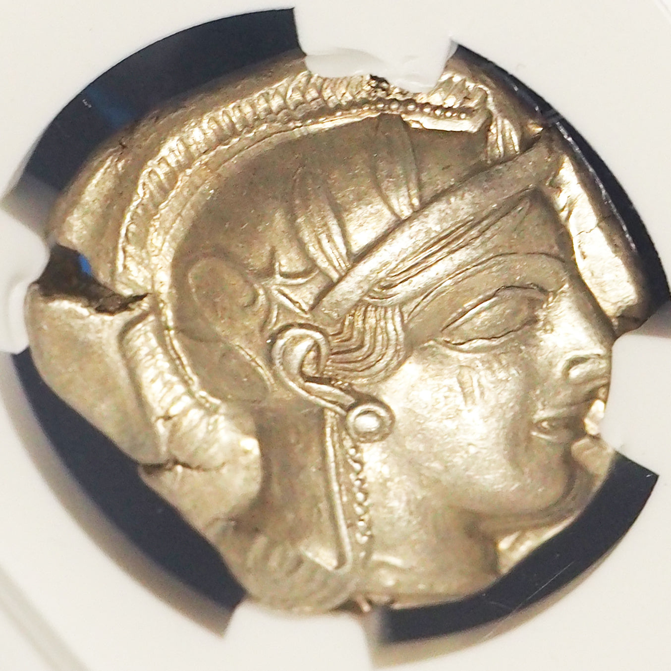 【超稀少AU/Wフルカウント】ギリシャ テトラ・ドラクマ銀貨 c.440-404BC AU5/5,5/5 フルクレスト