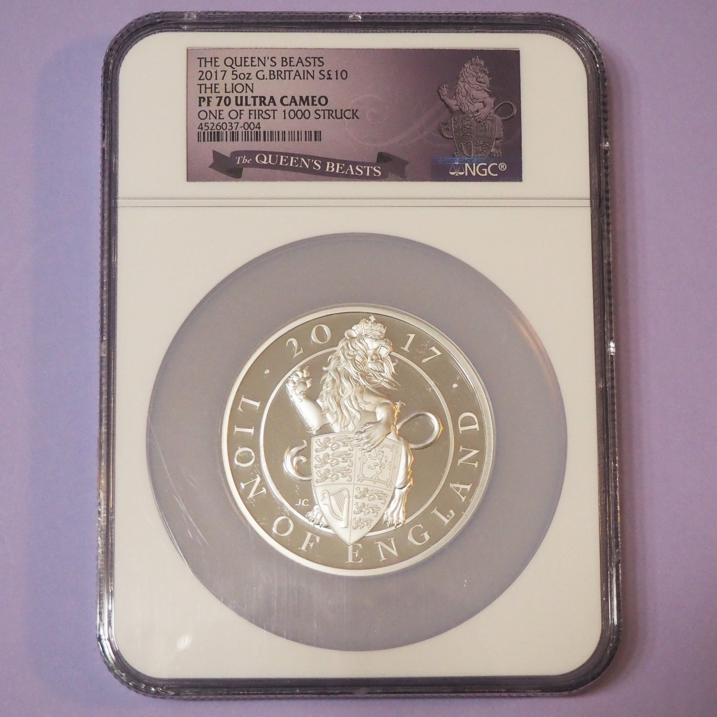 【咆哮する最強ビースト】イギリス 10ポンド銀貨 イングランドのライオン 2017 PF70 ULTRA CAMEO
