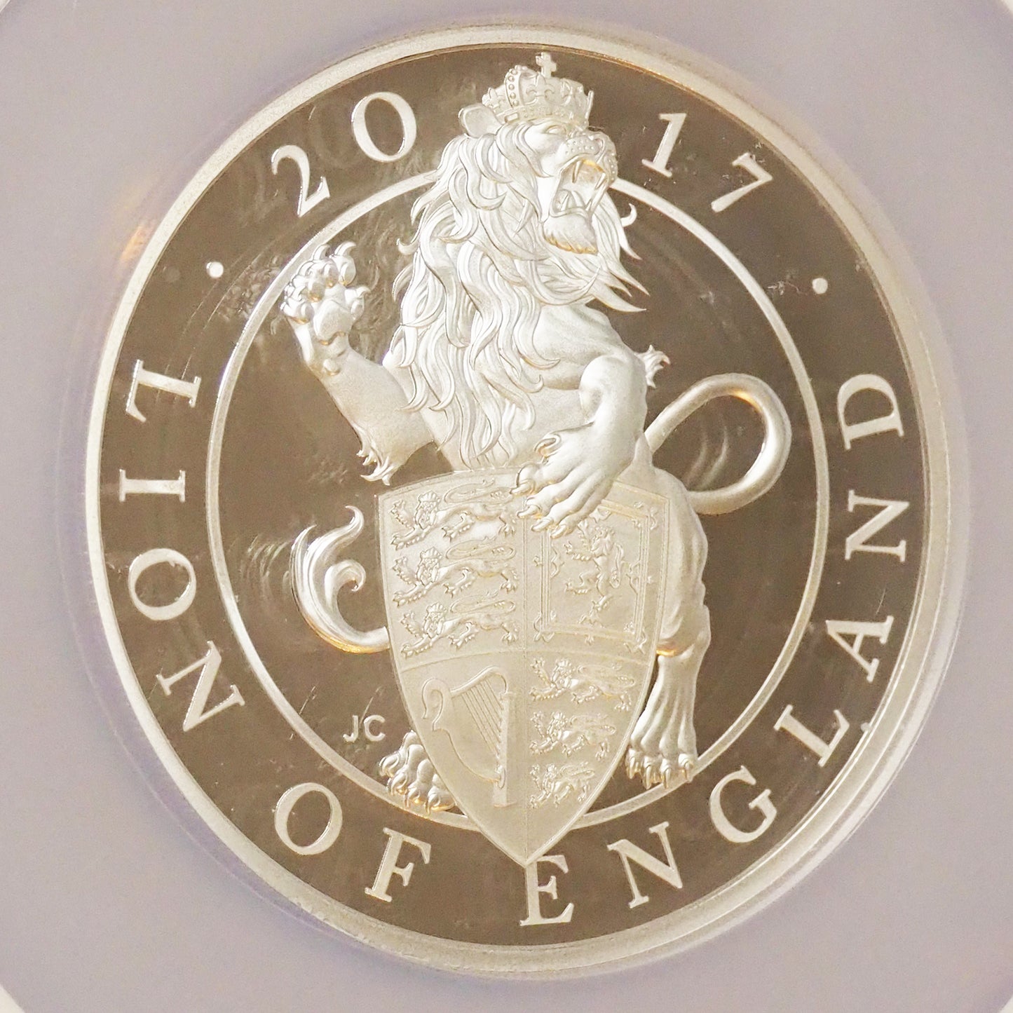 【咆哮する最強ビースト】イギリス 10ポンド銀貨 イングランドのライオン 2017 PF70 ULTRA CAMEO
