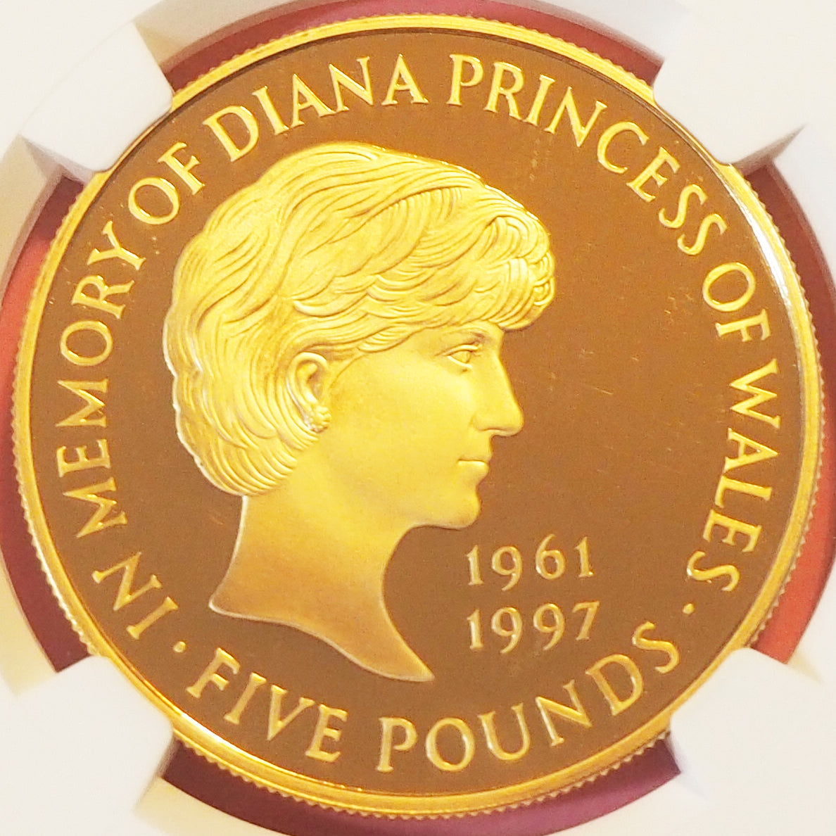 イギリス 5ポンド金貨 ダイアナ 1999 追悼追悼記念 PF69 ULTRA CAMEO ( NGC )