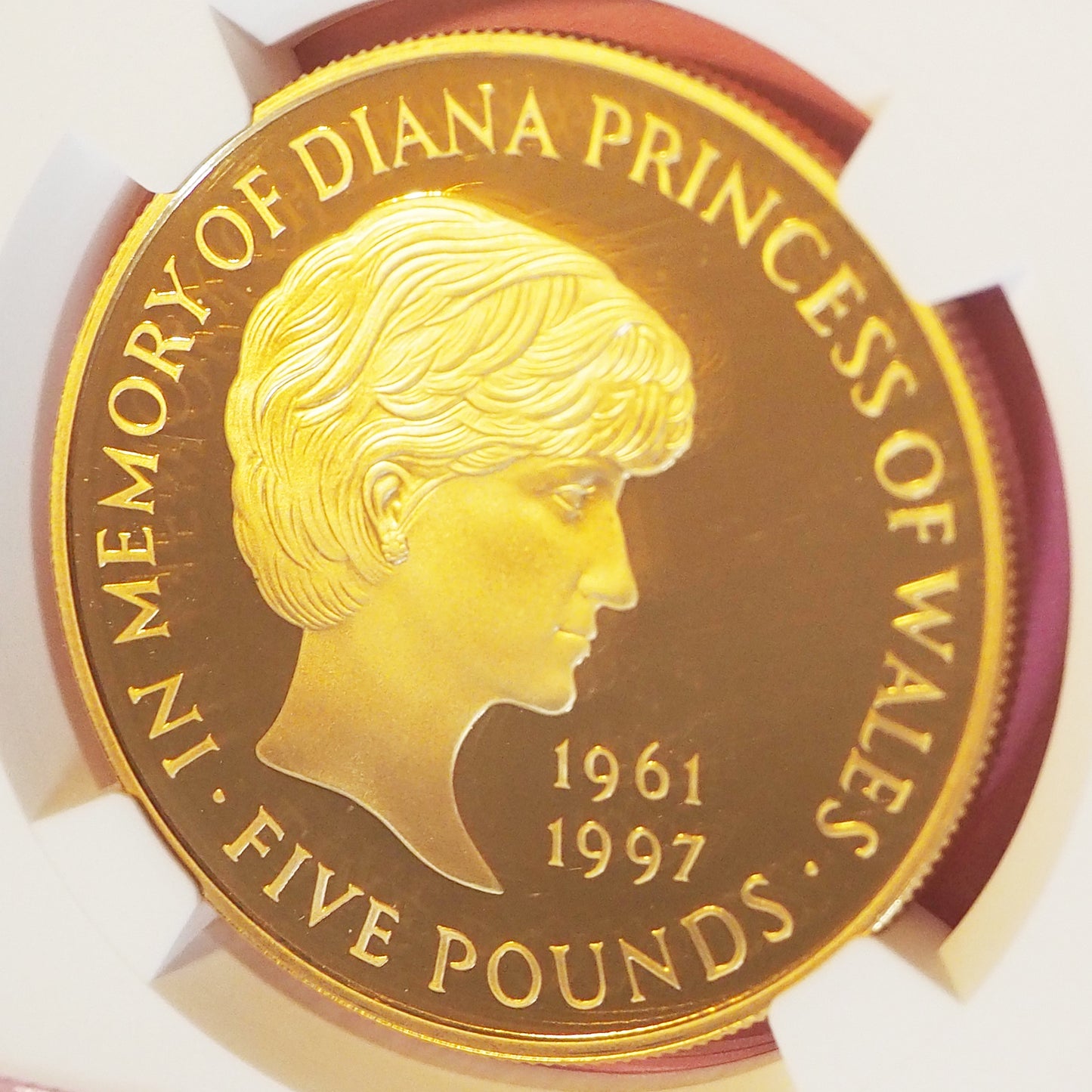 イギリス 5ポンド金貨 ダイアナ 1999 追悼追悼記念 PF69 ULTRA CAMEO ( NGC )
