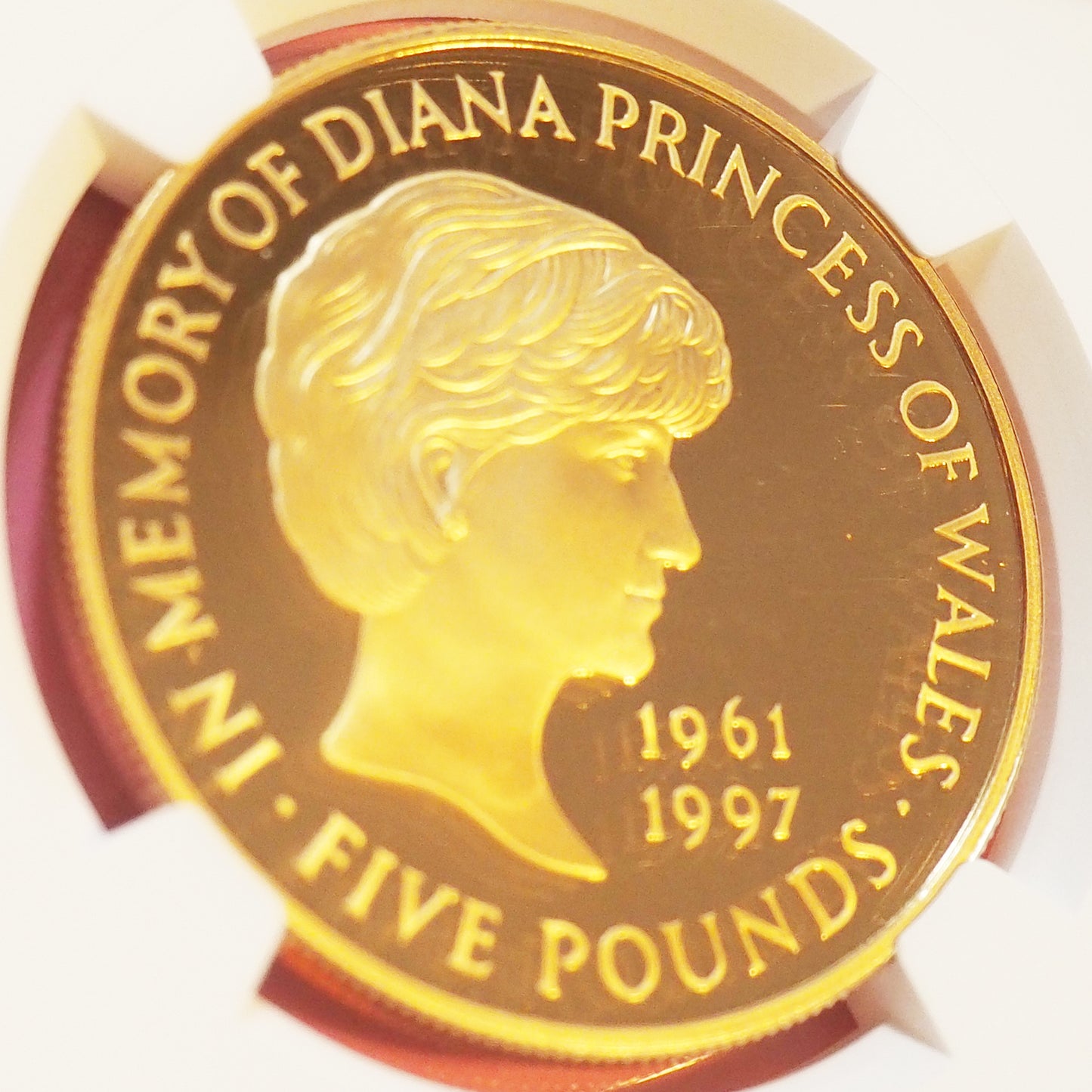 イギリス 5ポンド金貨 ダイアナ 1999 追悼追悼記念 PF69 ULTRA CAMEO ( NGC )