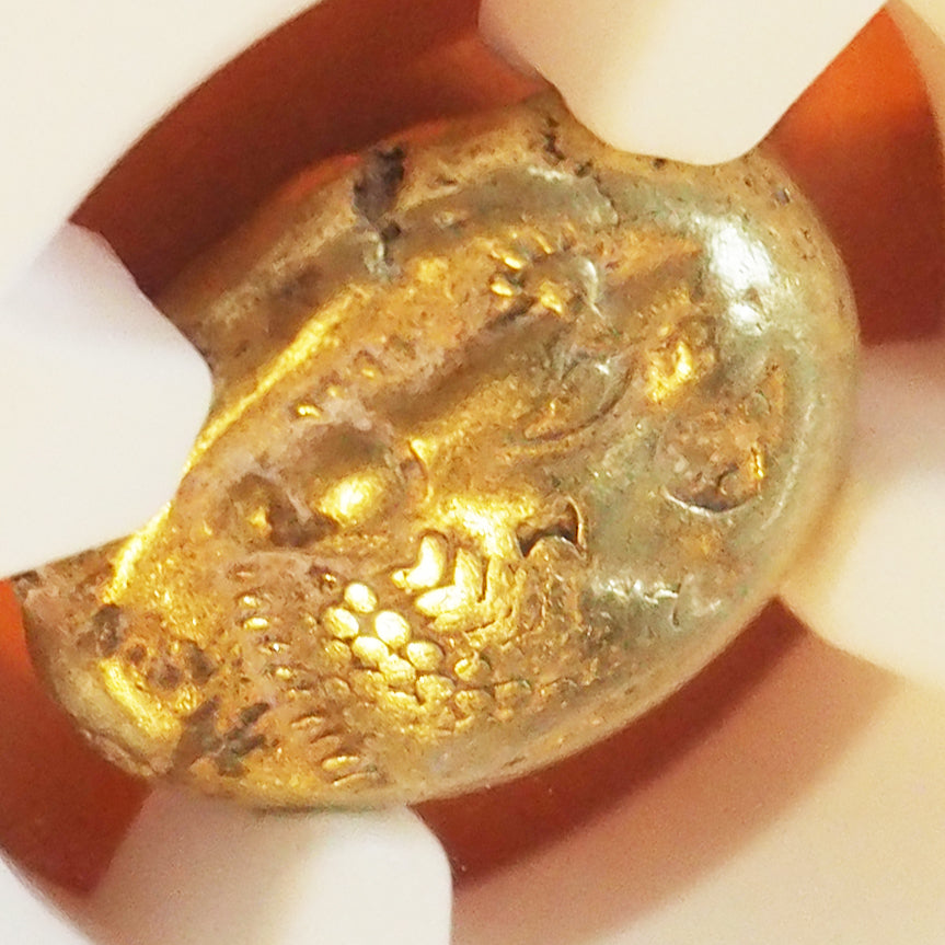 リディア王国 1/3スタテル・エレクトロン貨 権力の象徴ライオン 世界最古の金貨 c.610-546 BC Ch VF 4/5,2/5 countermarks  ( NGC )
