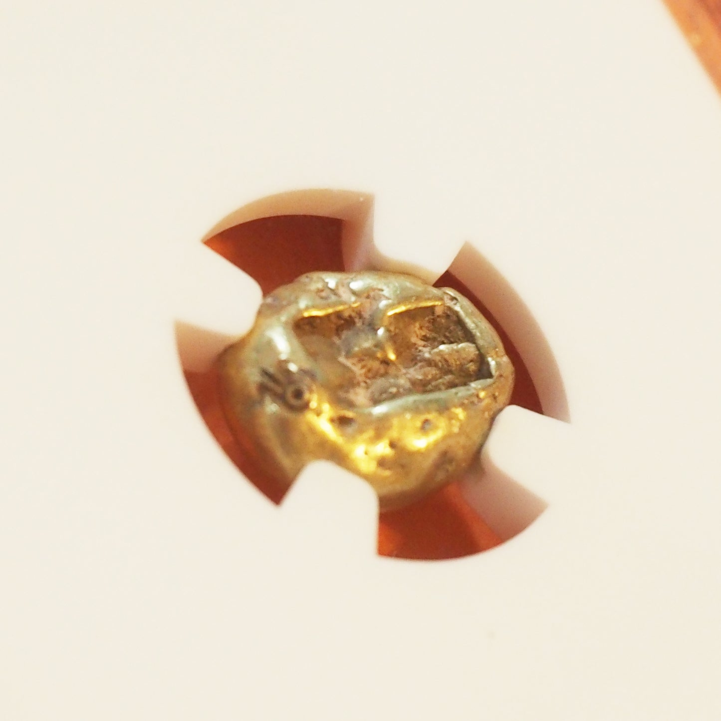 リディア王国 1/3スタテル・エレクトロン貨 権力の象徴ライオン 世界最古の金貨 c.610-546 BC Ch VF 4/5,2/5 countermarks  ( NGC )