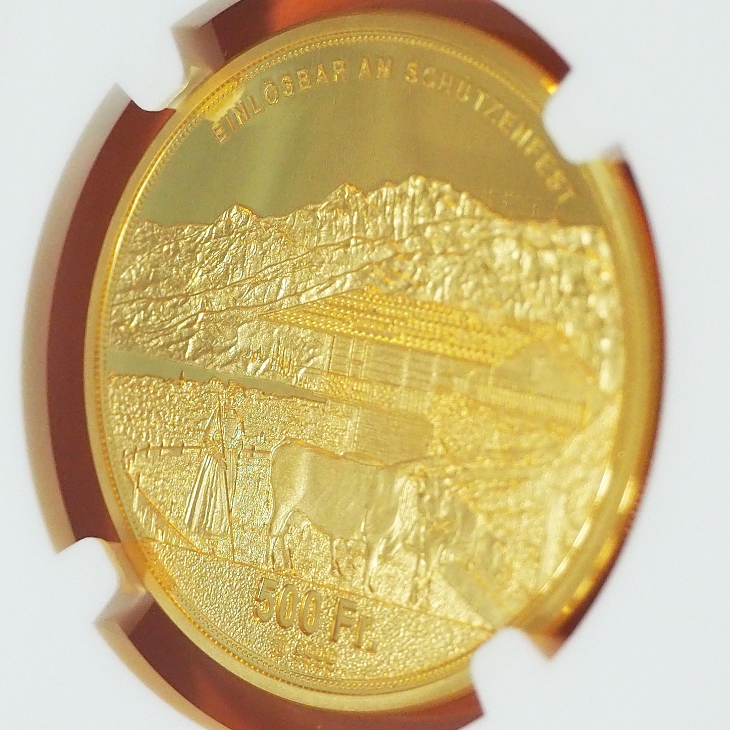 スイス 500フラン金貨 金品位0.999 オプヴァルデン 現代射撃祭 発行150枚 最高鑑定 PF70 ULTRA CAMEO ( NGC )