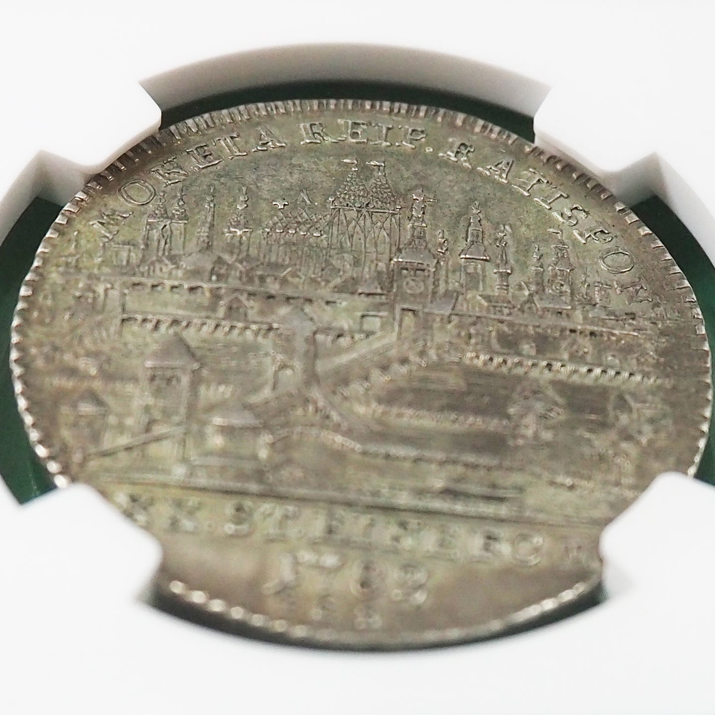 ドイツ レーゲンスブルク 1/2ターラー銀貨 都市景観 シティービュー 皇帝ヨーゼフ2世 1782 ハイポジ AU55(NGC)