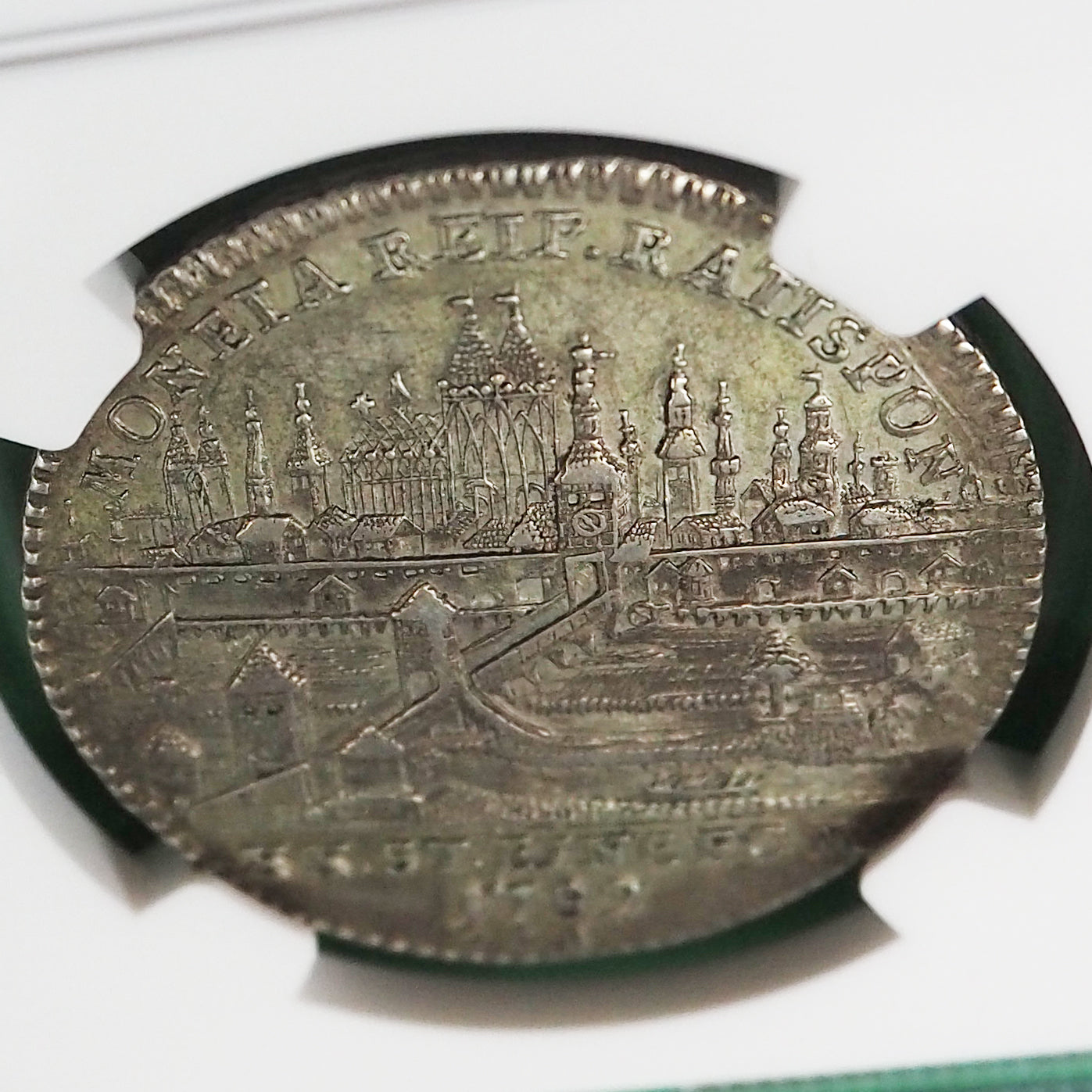 ドイツ レーゲンスブルク 1/2ターラー銀貨 都市景観 シティービュー 皇帝ヨーゼフ2世 1782 ハイポジ AU55(NGC)