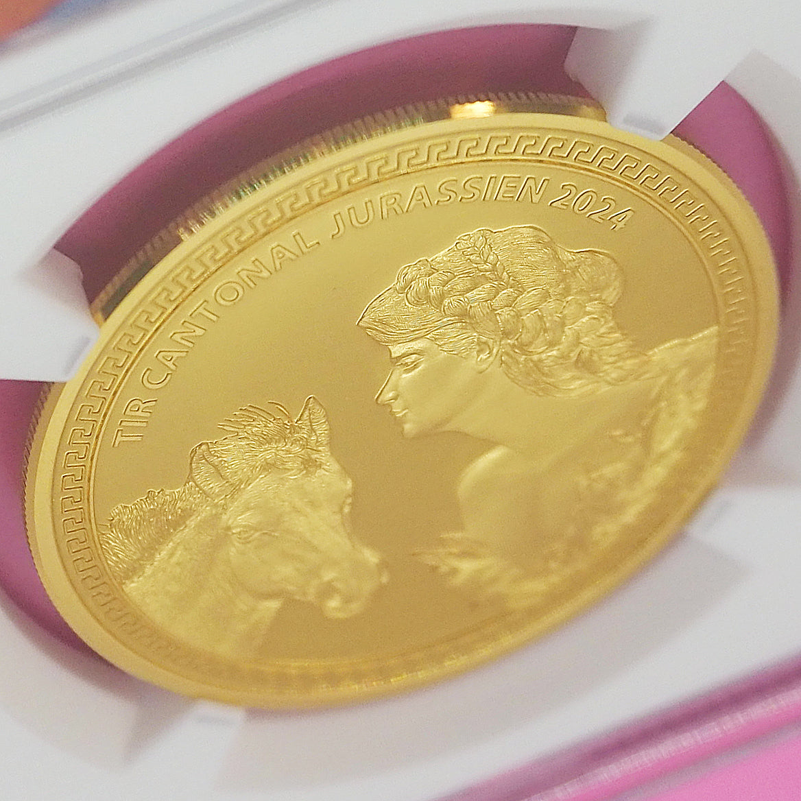 スイス 500フラン金貨 金品位0.999 ジュラ 現代射撃祭 女神ヘルヴェティア 発行150枚 最高鑑定 PF70 ULTRA CAMEO ( NGC ) 最高・最強・完璧鑑定