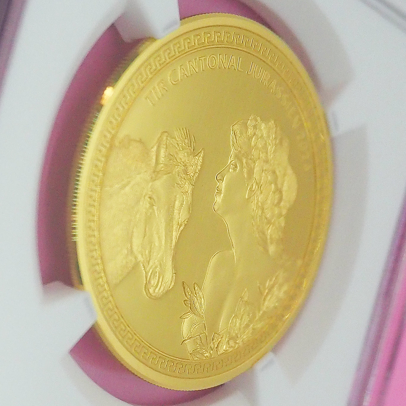 スイス 500フラン金貨 金品位0.999 ジュラ 現代射撃祭 女神ヘルヴェティア 発行150枚 最高鑑定 PF70 ULTRA CAMEO ( NGC ) 最高・最強・完璧鑑定