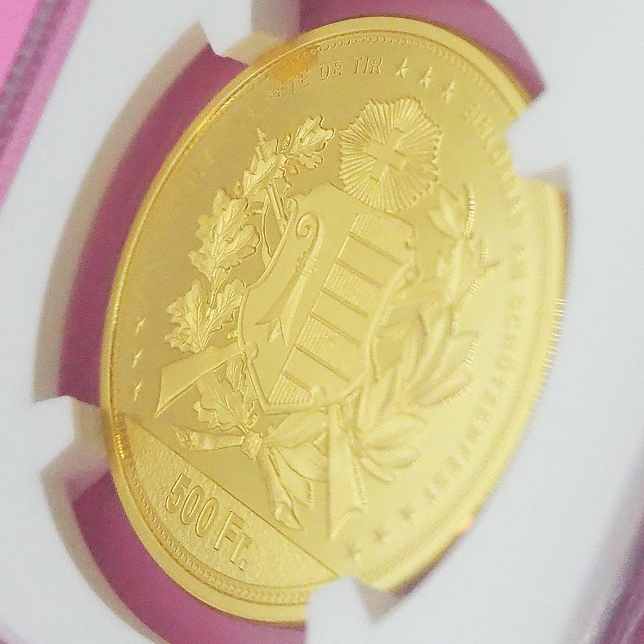 スイス 500フラン金貨 金品位0.999 ジュラ 現代射撃祭 女神ヘルヴェティア 発行150枚 最高鑑定 PF70 ULTRA CAMEO ( NGC ) 最高・最強・完璧鑑定