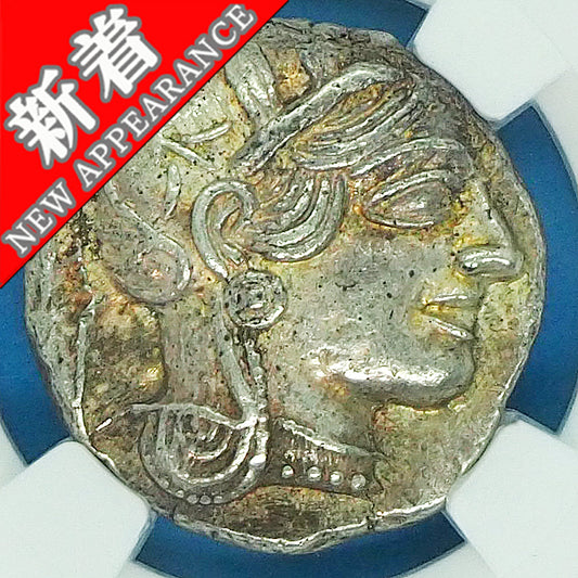 🆕ギリシャ テトラ・ドラクマ銀貨 女神アテネ 聖鳥フクロウ c.440-404BC 高鑑定AUフルカウント5/5・5/5 (NGC)