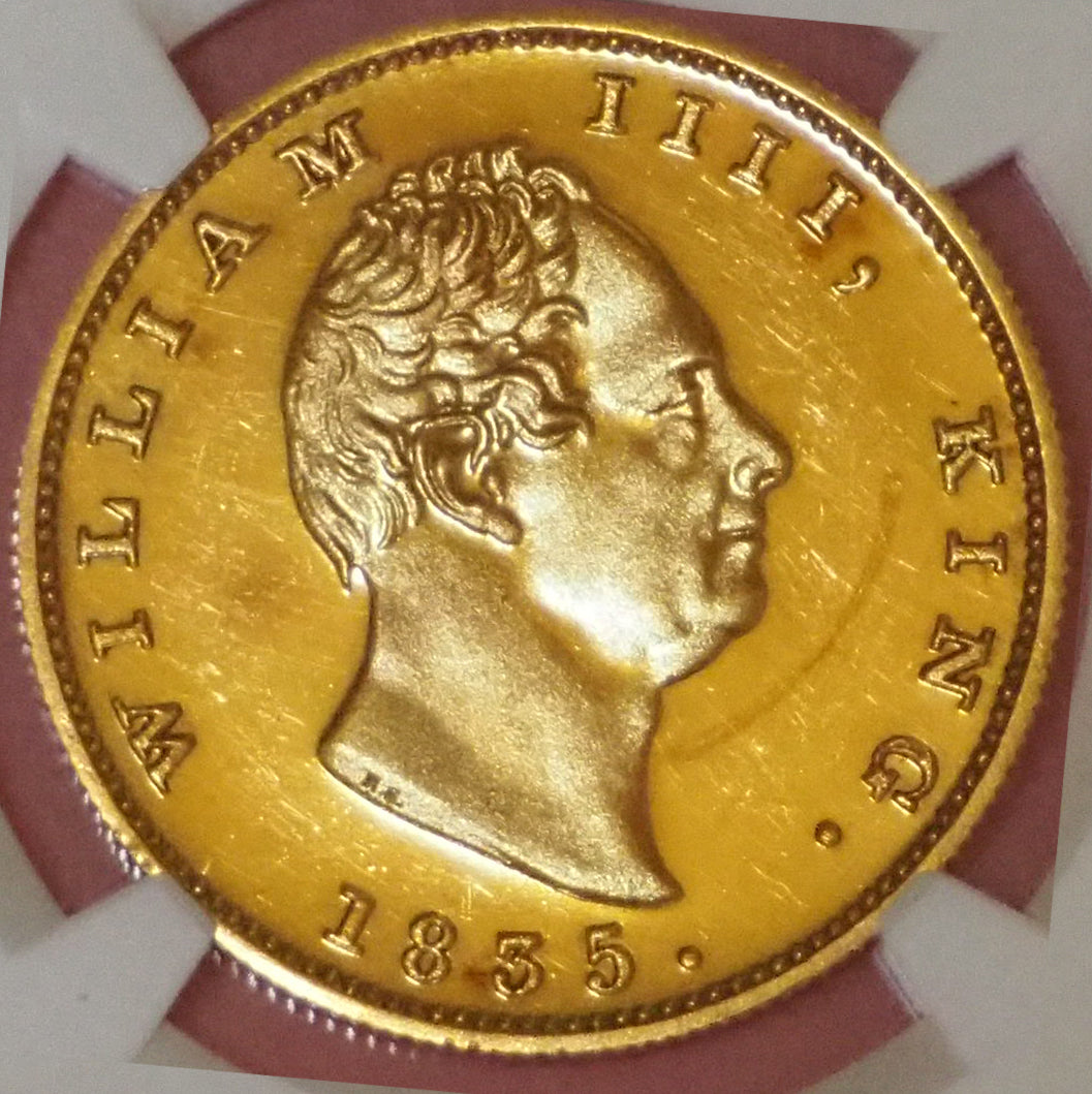 【激推し!激レア入手困難‼】イギリス領インド 2モハール金貨 ウィリアム・ワイオン 1835 RESTRIKE PF62