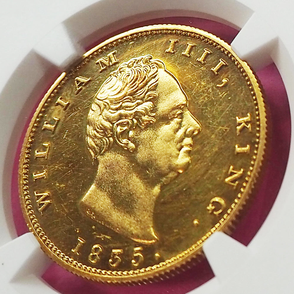 【激推し!激レア入手困難‼】イギリス領インド 2モハール金貨 ウィリアム・ワイオン 1835 RESTRIKE PF62