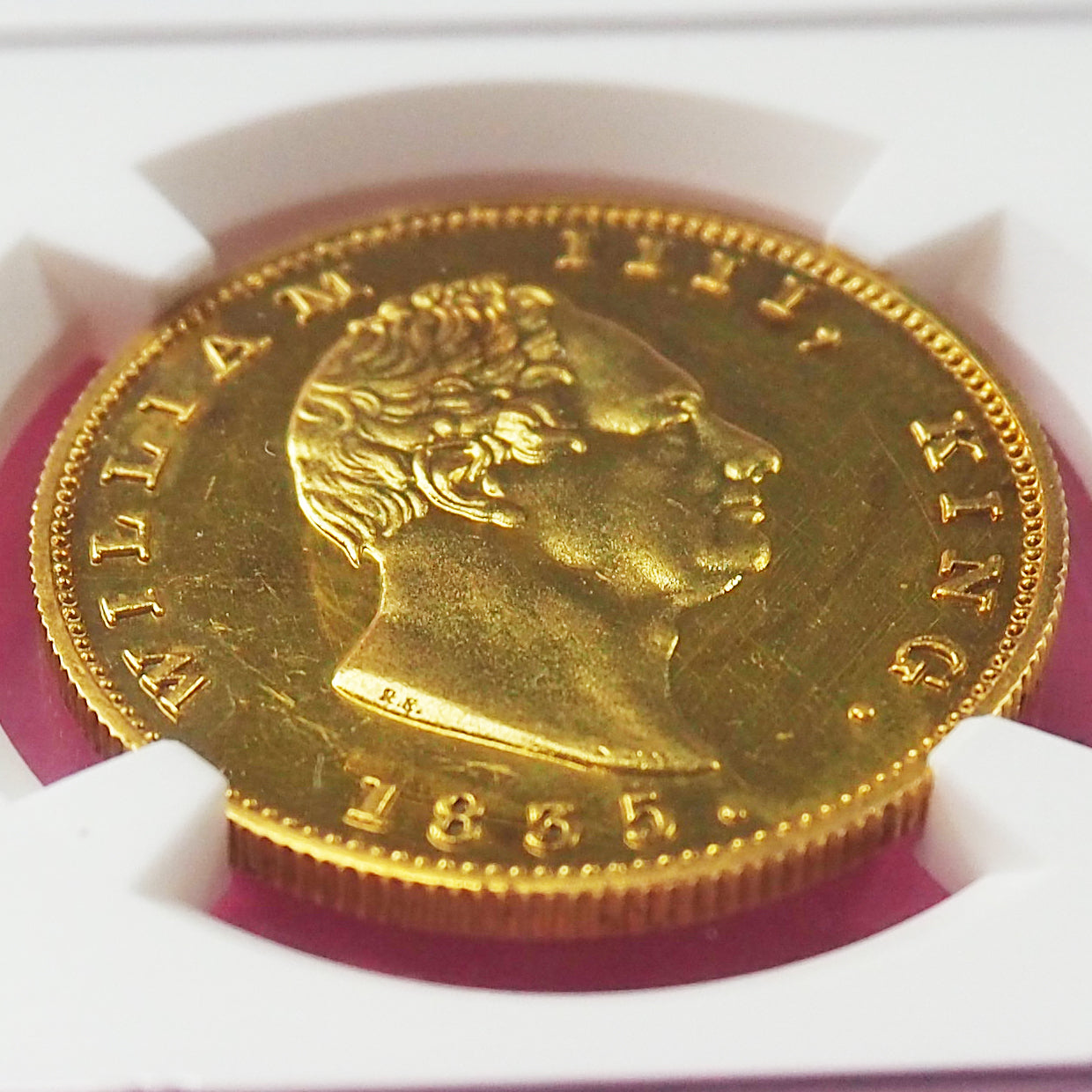 【激推し!激レア入手困難‼】イギリス領インド 2モハール金貨 ウィリアム・ワイオン 1835 RESTRIKE PF62