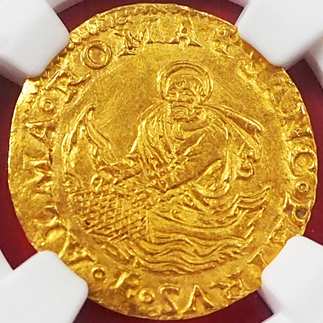 【★最高鑑定★レアデザイン】イタリア ダガット/フィオリーノ金貨 クレメンス7世 1523-34 MS62